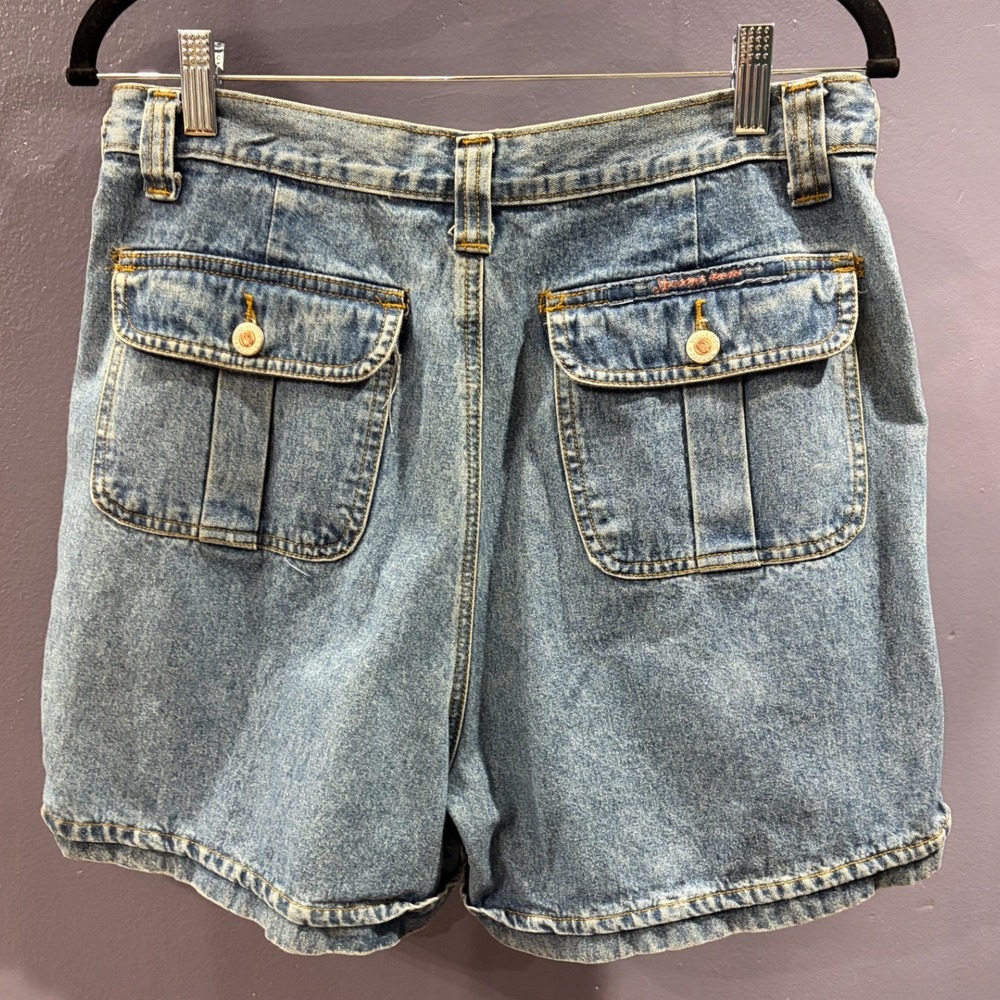 Vintage Squeeze Jeans High Waisted Sailor Denim Shorts 4" ins Cotton 80s/90s M - Picture 2 of 5